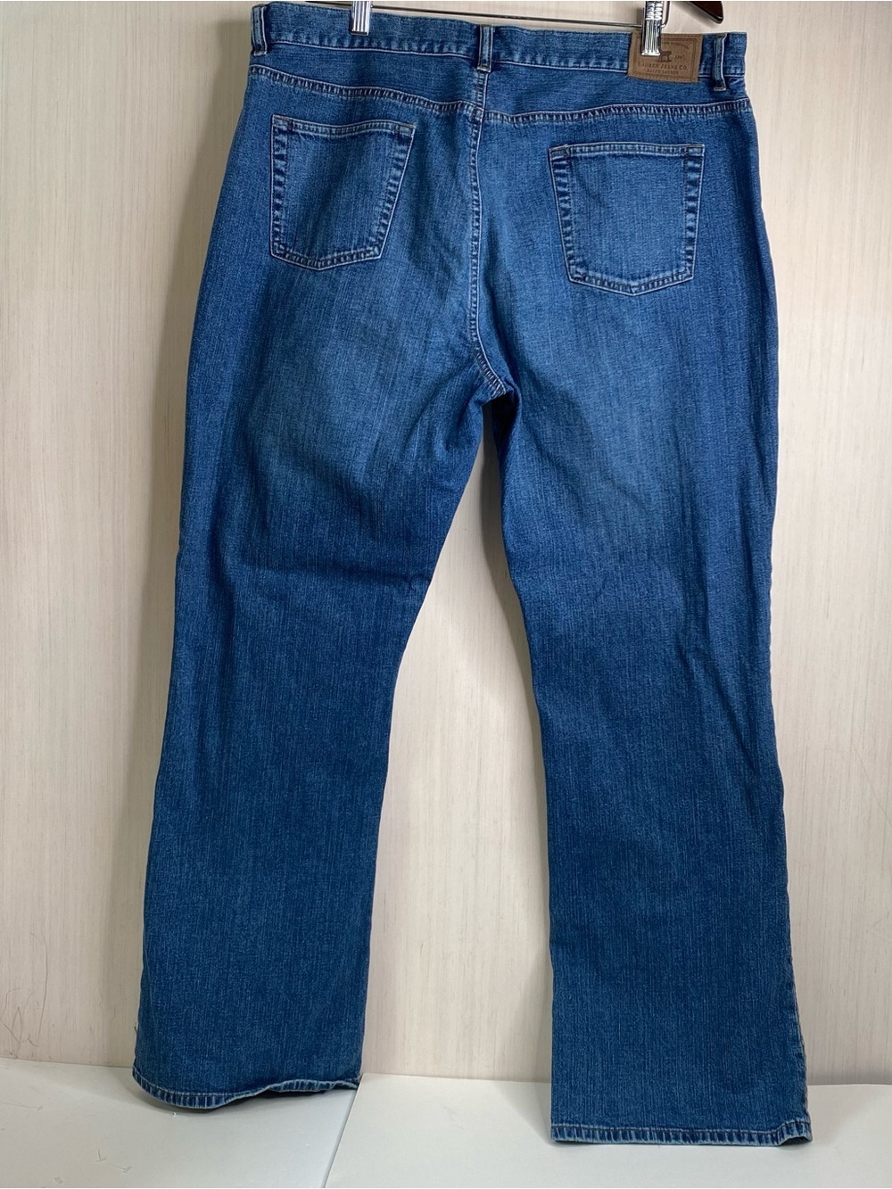 Lauren Jean Co by Ralph Lauren Embroidered Medium Wash Boot Cut Jeans Size 16 - Picture 2 of 13